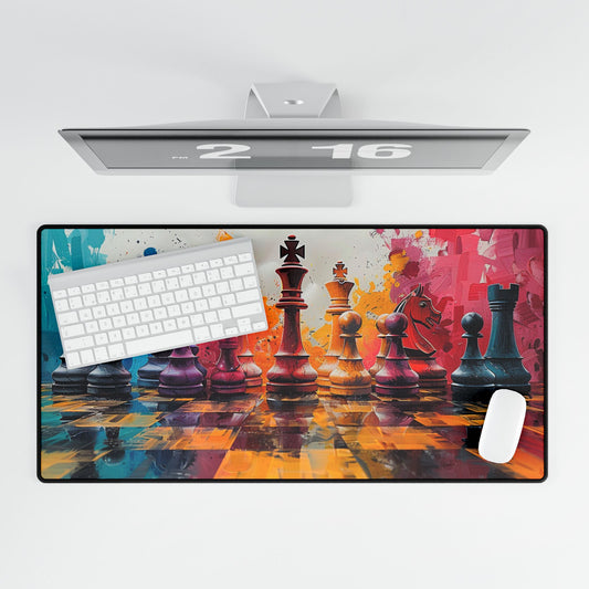 Colorful Chess Desk Mat - Vibrant Gaming Office Accessory