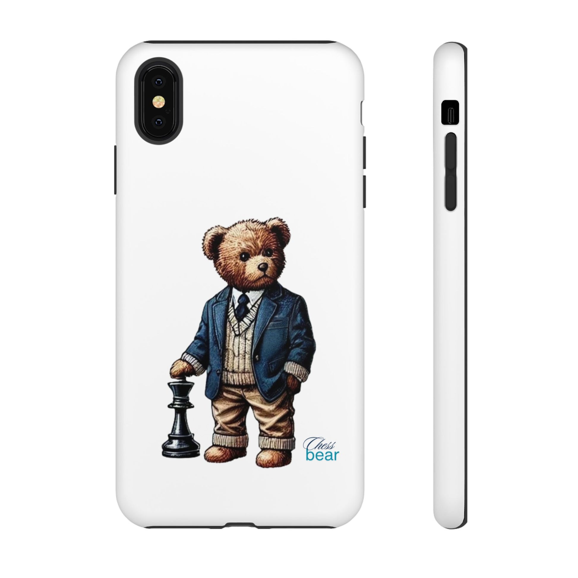 Стилен калъф за телефон Bear Chess - здрави калъфи за любителите на животни