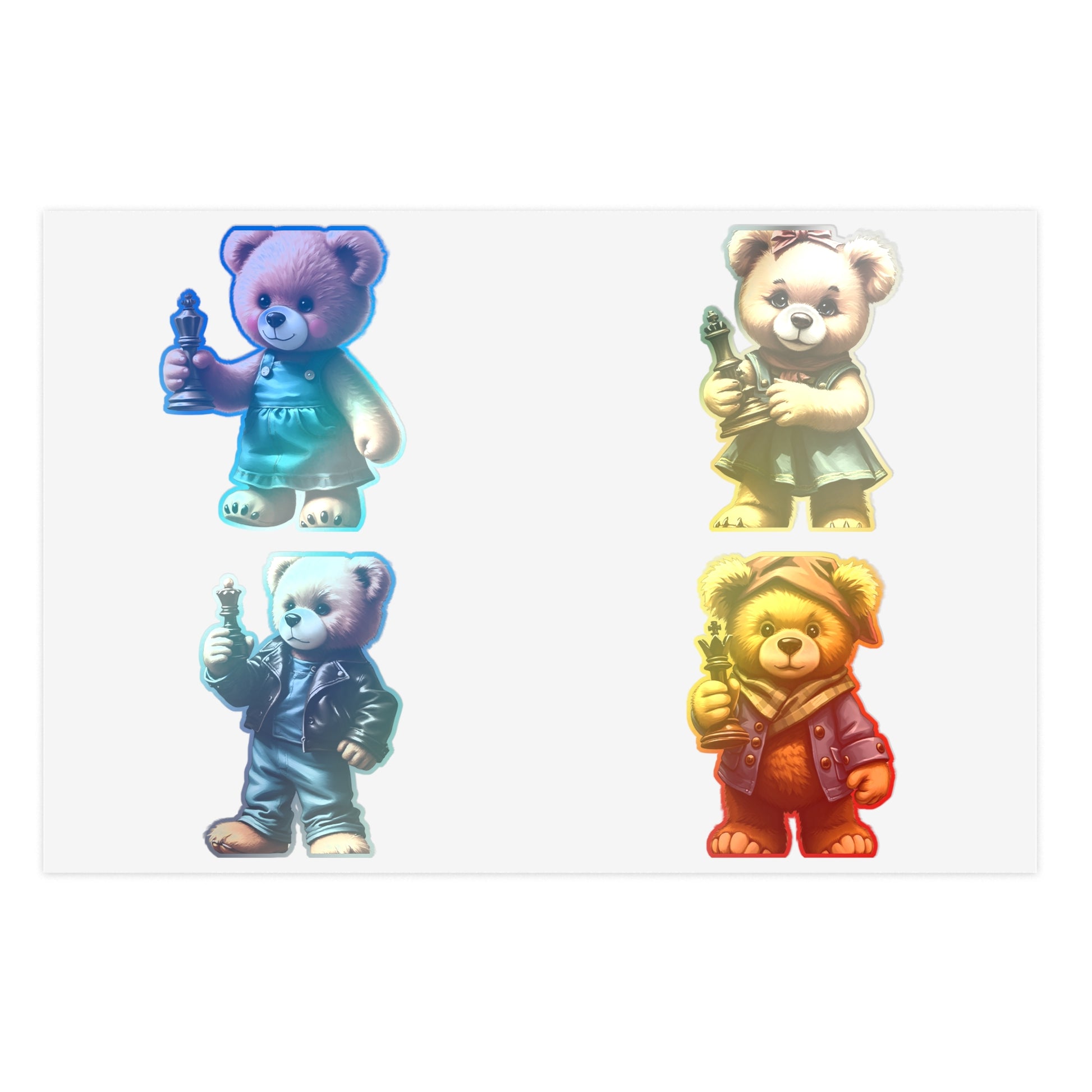 Cute Bear Character Sticker Sheets - Perfect for Kids & Scrapbooking