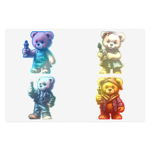 Cute Bear Character Sticker Sheets - Perfect for Kids & Scrapbooking