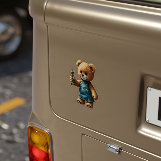 Adorable Teddy Bear Die-Cut Outdoor Sticker - Perfect for Kids' Decor and Gifts