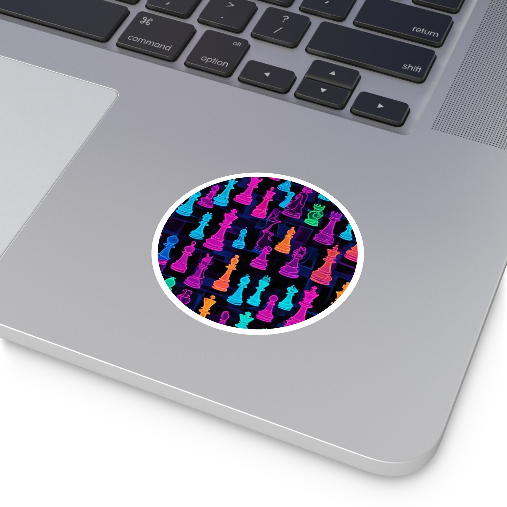 Vibrant Chess Pieces Round Stickers - Indoor/Outdoor Decor