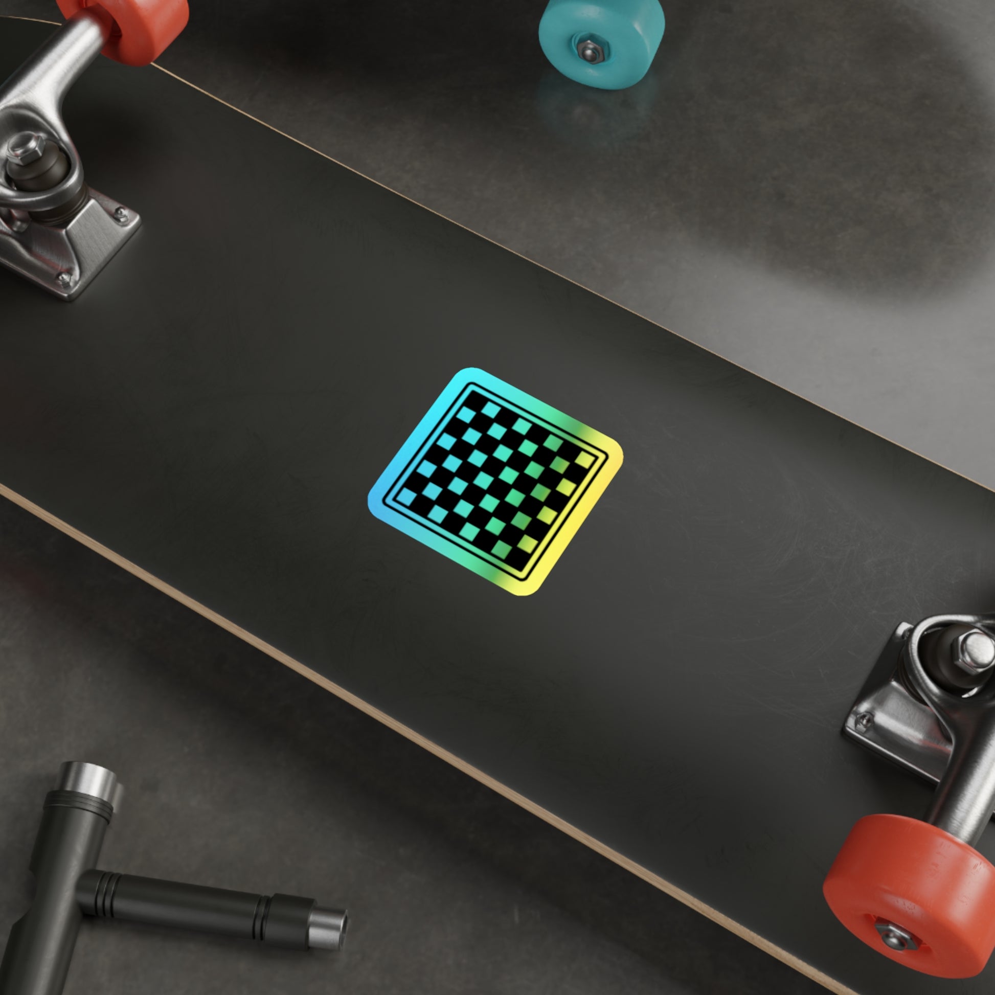 Holographic Die-cut Chess Board Stickers