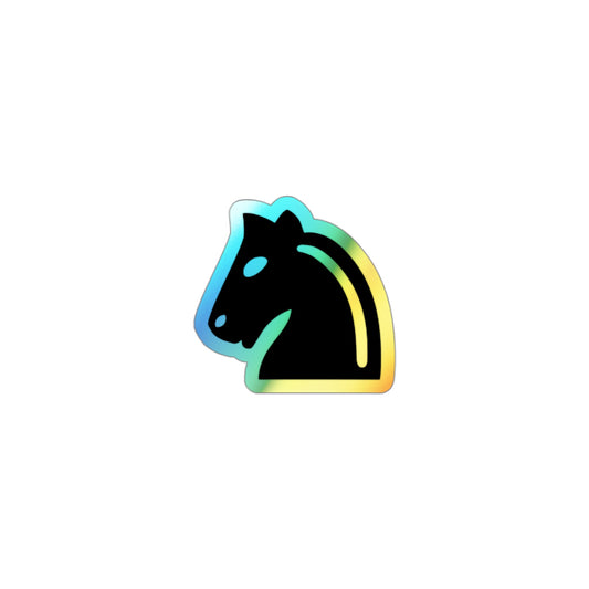 Holographic Die-Cut Stickers - Vibrant Horse Head Design for Skateboards and Decor