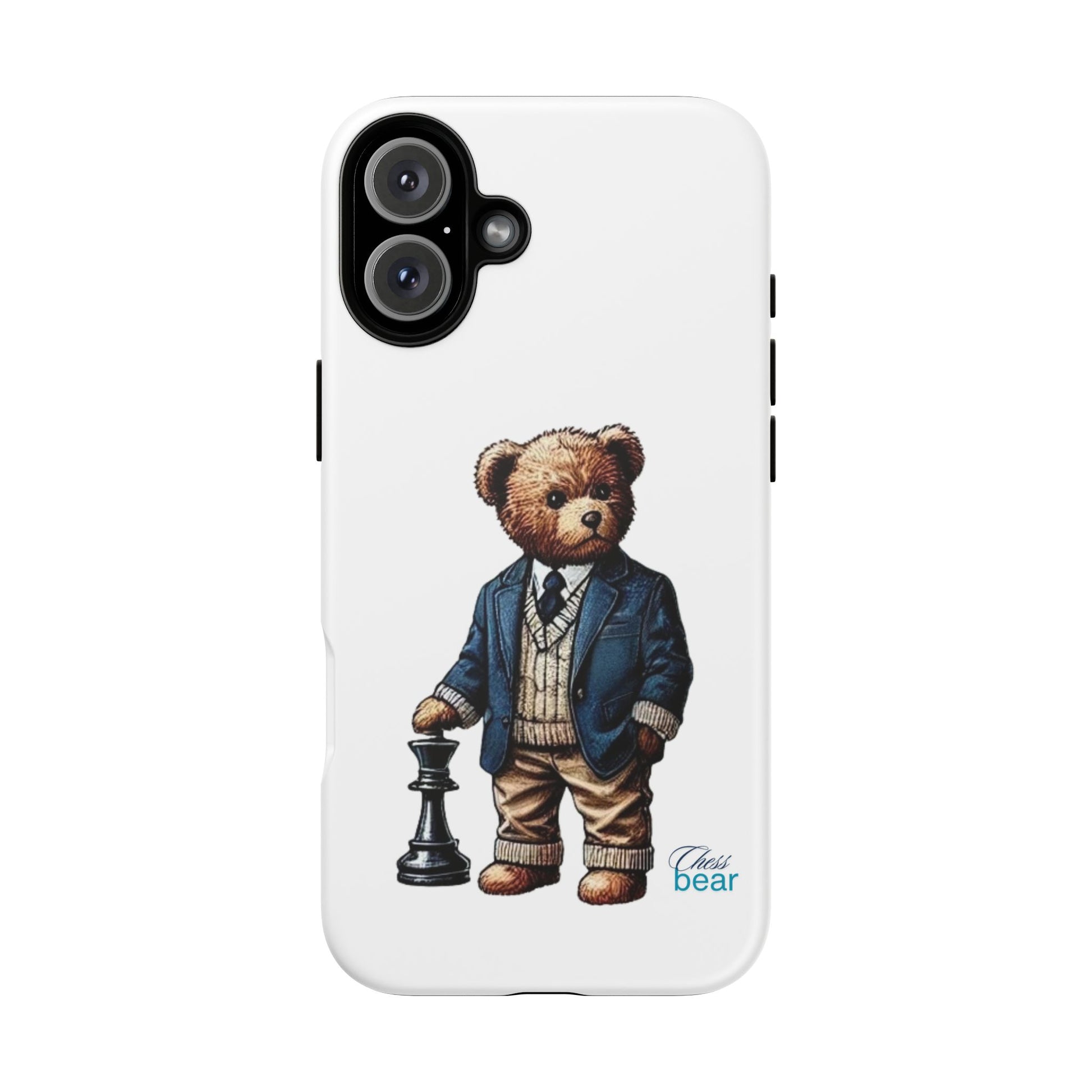 Стилен калъф за телефон Bear Chess - здрави калъфи за любителите на животни