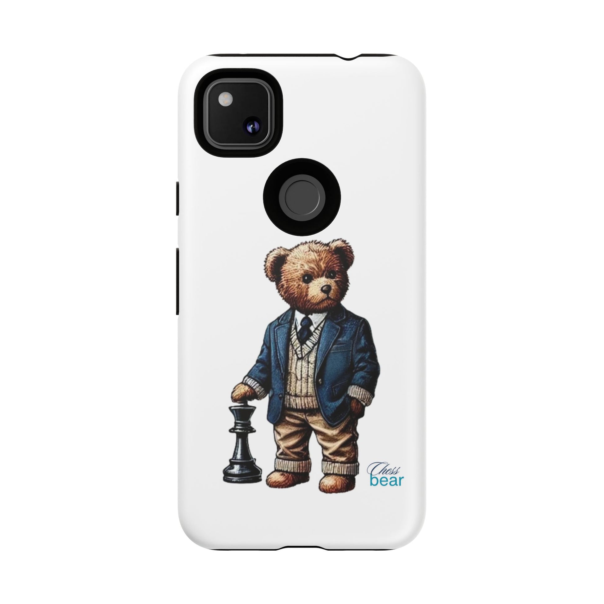 Стилен калъф за телефон Bear Chess - здрави калъфи за любителите на животни