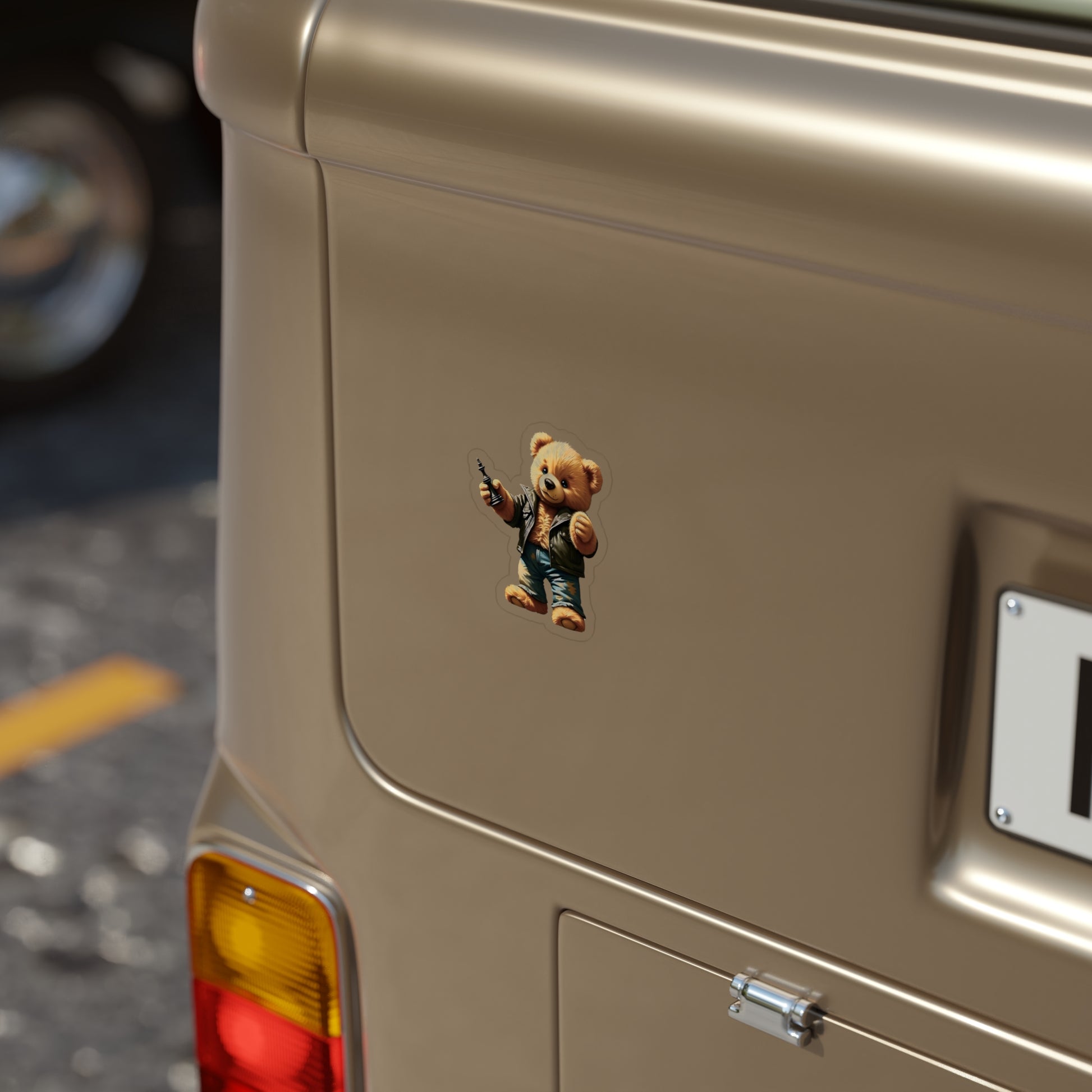 Funny Teddy Bear Outdoor Sticker - Die-Cut Vinyl Graphic