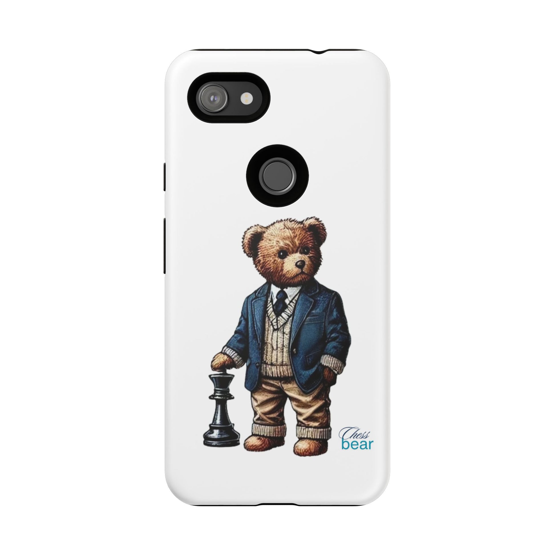 Стилен калъф за телефон Bear Chess - здрави калъфи за любителите на животни