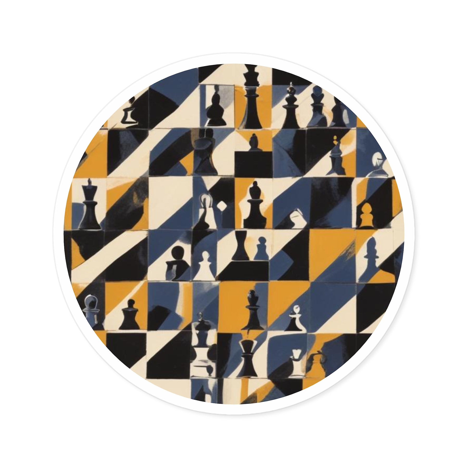 Chic Chess Design Round Stickers for Home & Office Decor