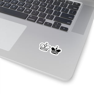 King Kiss-Cut Stickers - Royal Duo Design for Personalizing Laptops and Decor