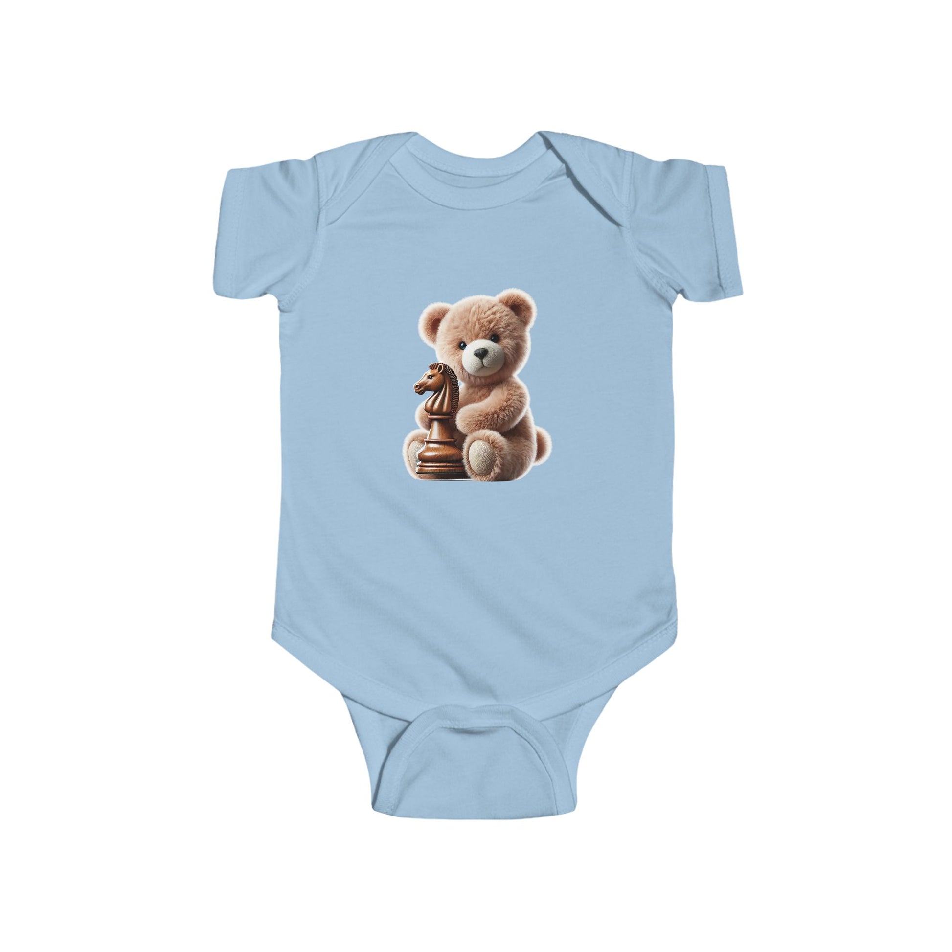 Cute Teddy Bear and Chess Infant Bodysuit - Adorable Baby Clothes for Young Minds