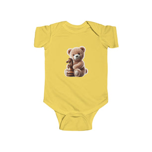 Cute Teddy Bear and Chess Infant Bodysuit - Adorable Baby Clothes for Young Minds