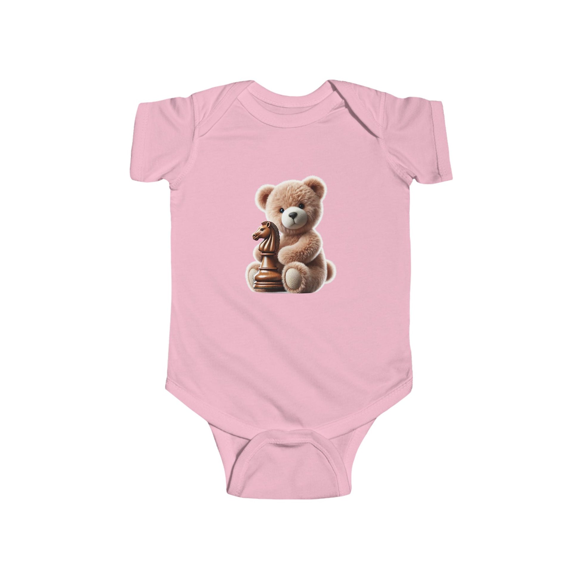 Cute Teddy Bear and Chess Infant Bodysuit - Adorable Baby Clothes for Young Minds