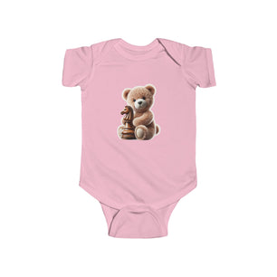 Cute Teddy Bear and Chess Infant Bodysuit - Adorable Baby Clothes for Young Minds
