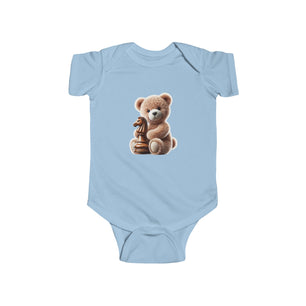 Cute Teddy Bear and Chess Infant Bodysuit - Adorable Baby Clothes for Young Minds