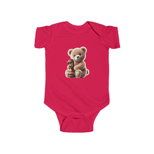 Cute Teddy Bear and Chess Infant Bodysuit - Adorable Baby Clothes for Young Minds