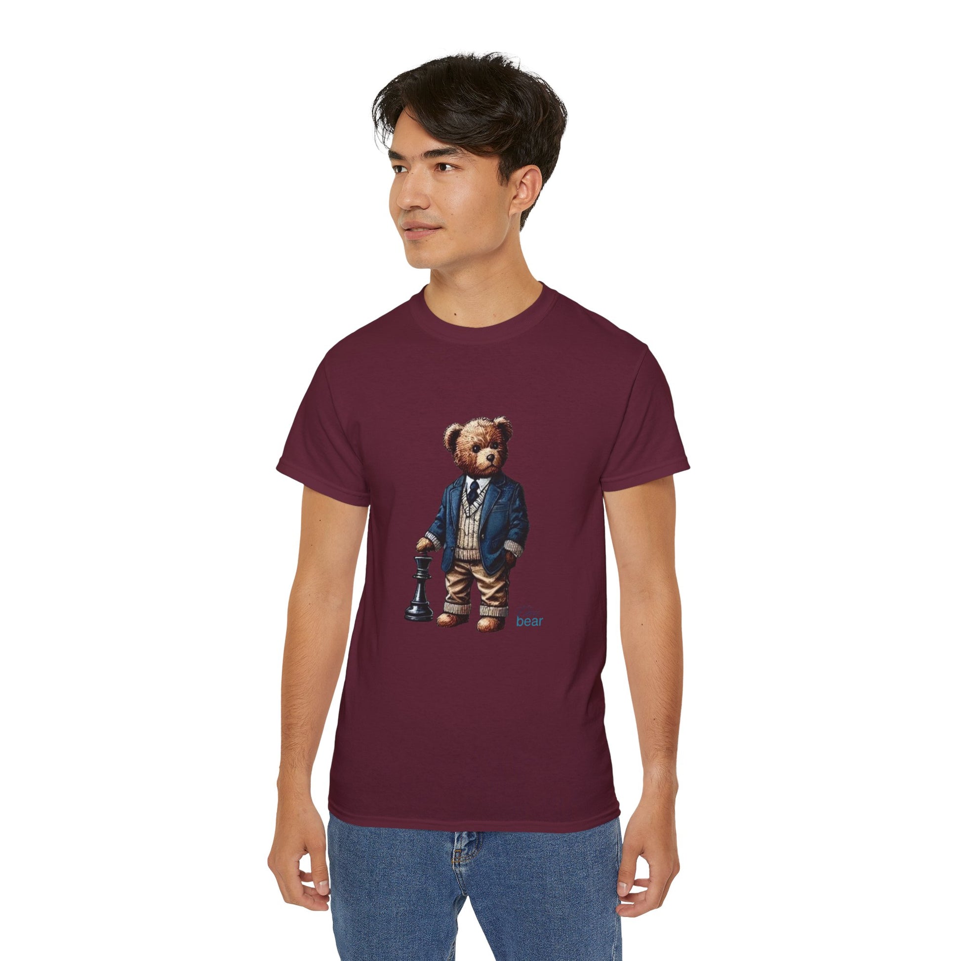 Stylish Bear Chess Graphic Tee - Unisex Ultra Cotton T-Shirt