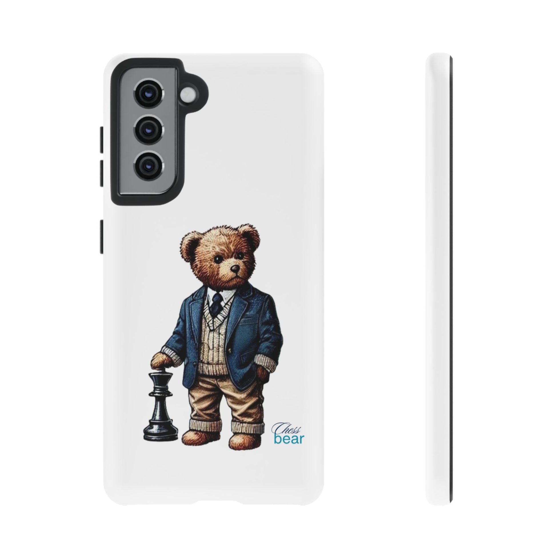 Стилен калъф за телефон Bear Chess - здрави калъфи за любителите на животни