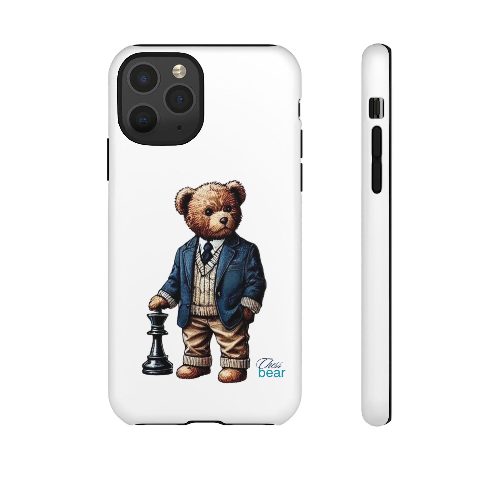 Стилен калъф за телефон Bear Chess - здрави калъфи за любителите на животни