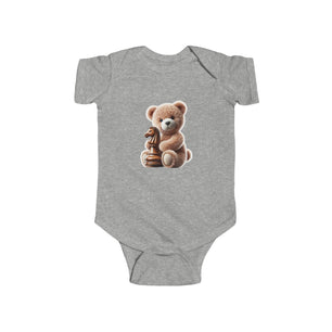 Cute Teddy Bear and Chess Infant Bodysuit - Adorable Baby Clothes for Young Minds