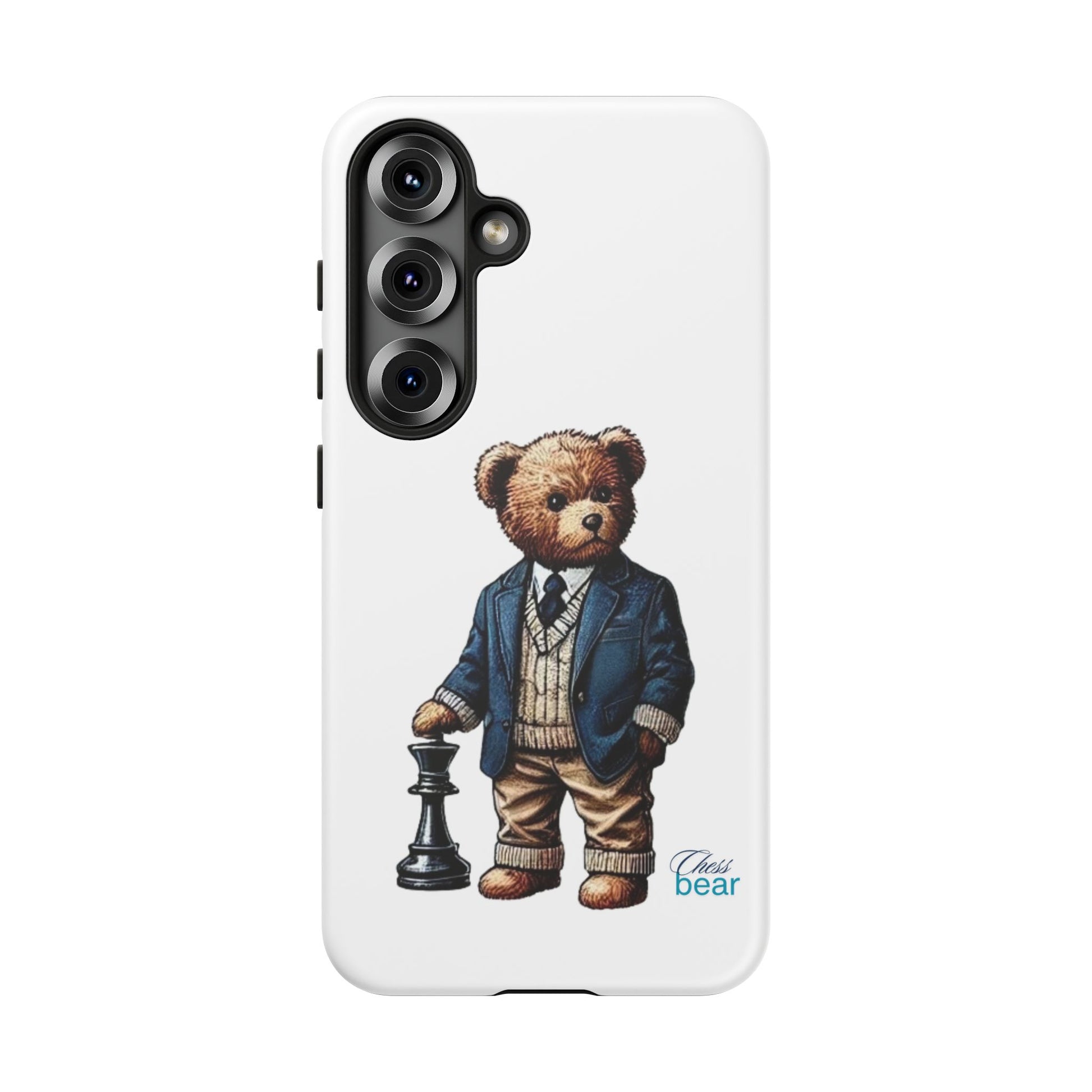 Стилен калъф за телефон Bear Chess - здрави калъфи за любителите на животни