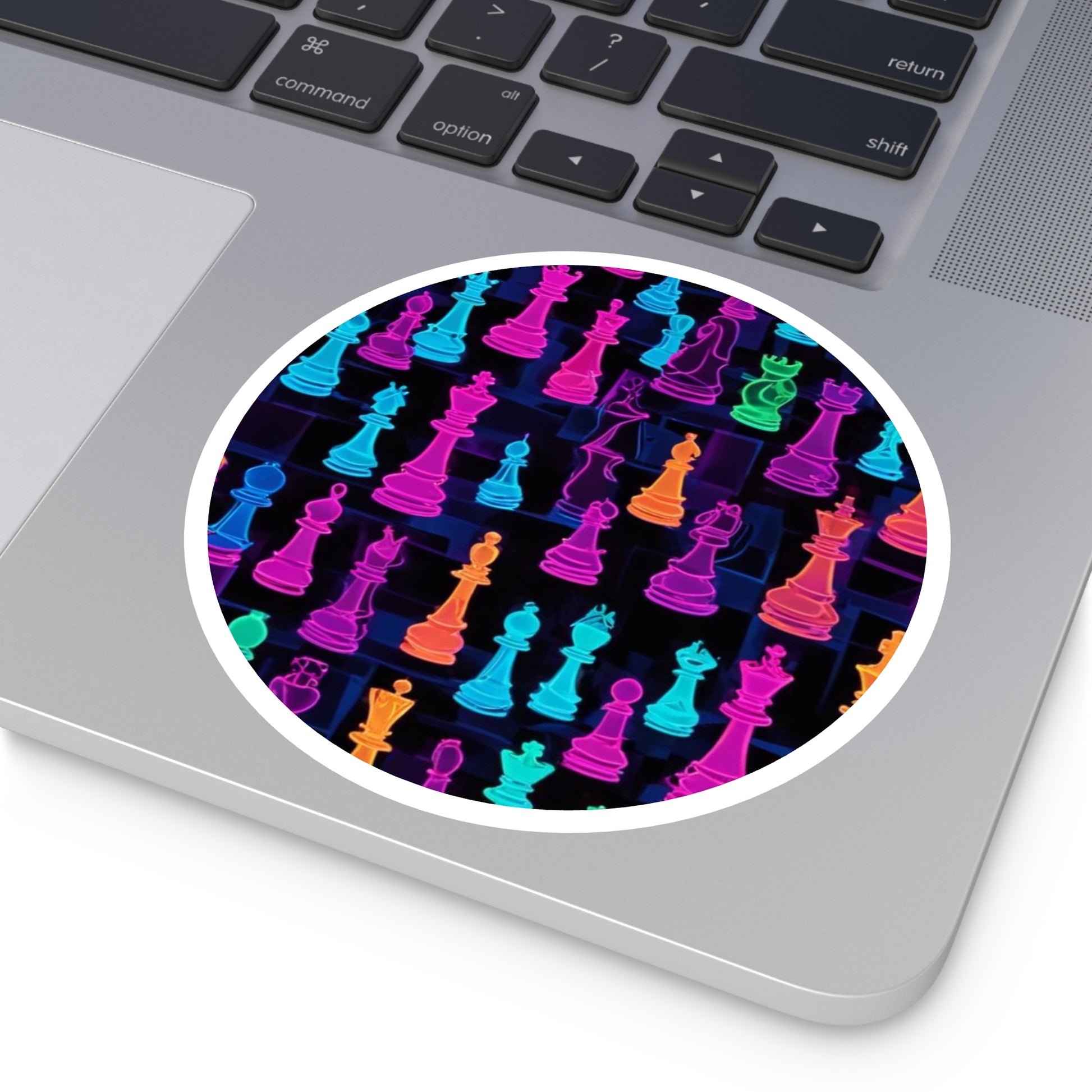 Vibrant Chess Pieces Round Stickers - Indoor/Outdoor Decor