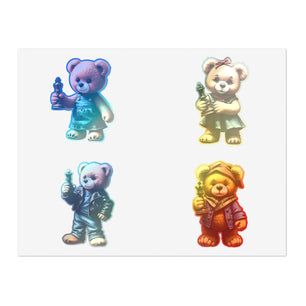 Cute Bear Character Sticker Sheets - Perfect for Kids & Scrapbooking