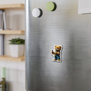 Cute Chess Bear Die-Cut Magnet - Fun Home Decor for Chess Lovers