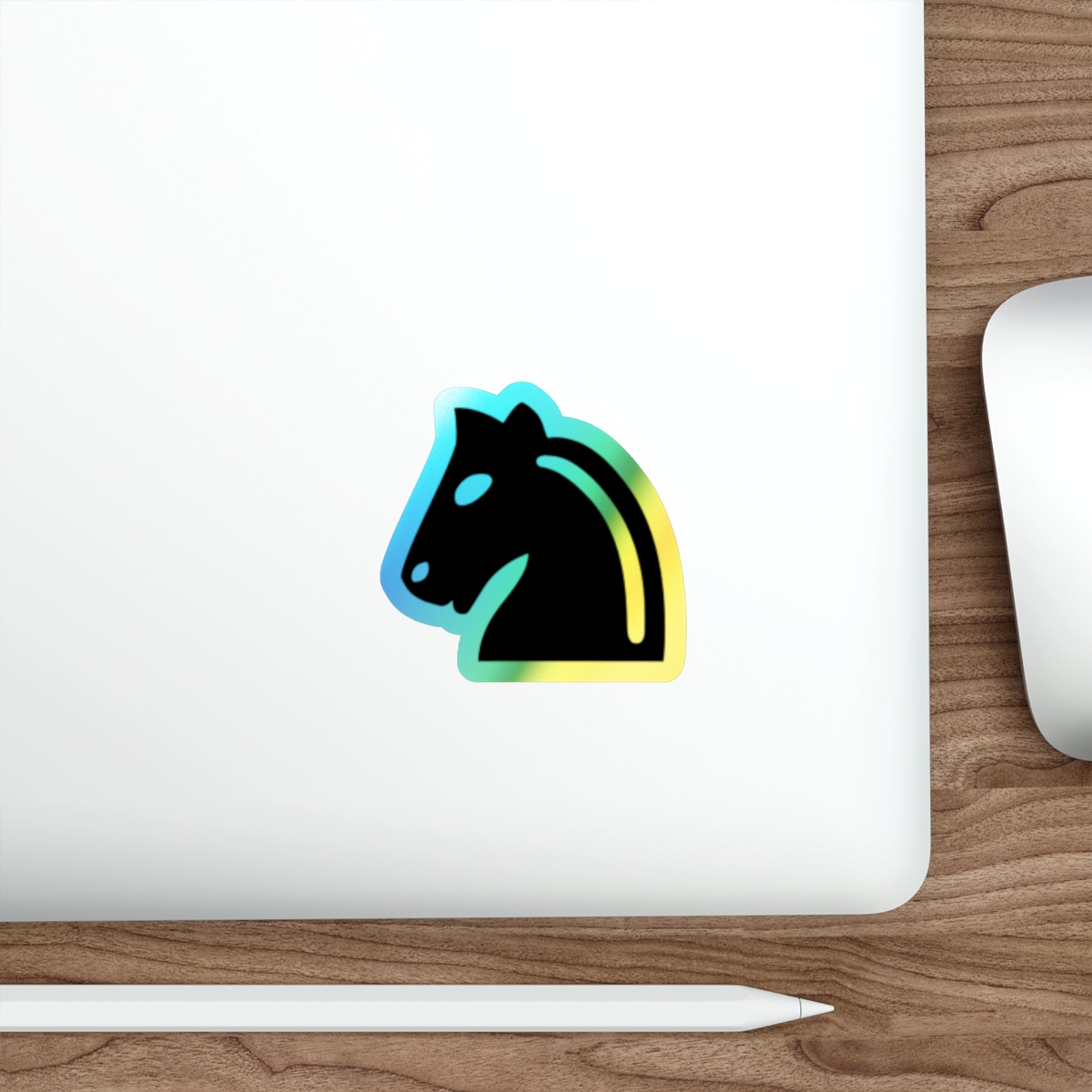 Holographic Die-Cut Stickers - Vibrant Horse Head Design for Skateboards and Decor