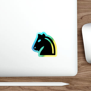 Holographic Die-Cut Stickers - Vibrant Horse Head Design for Skateboards and Decor