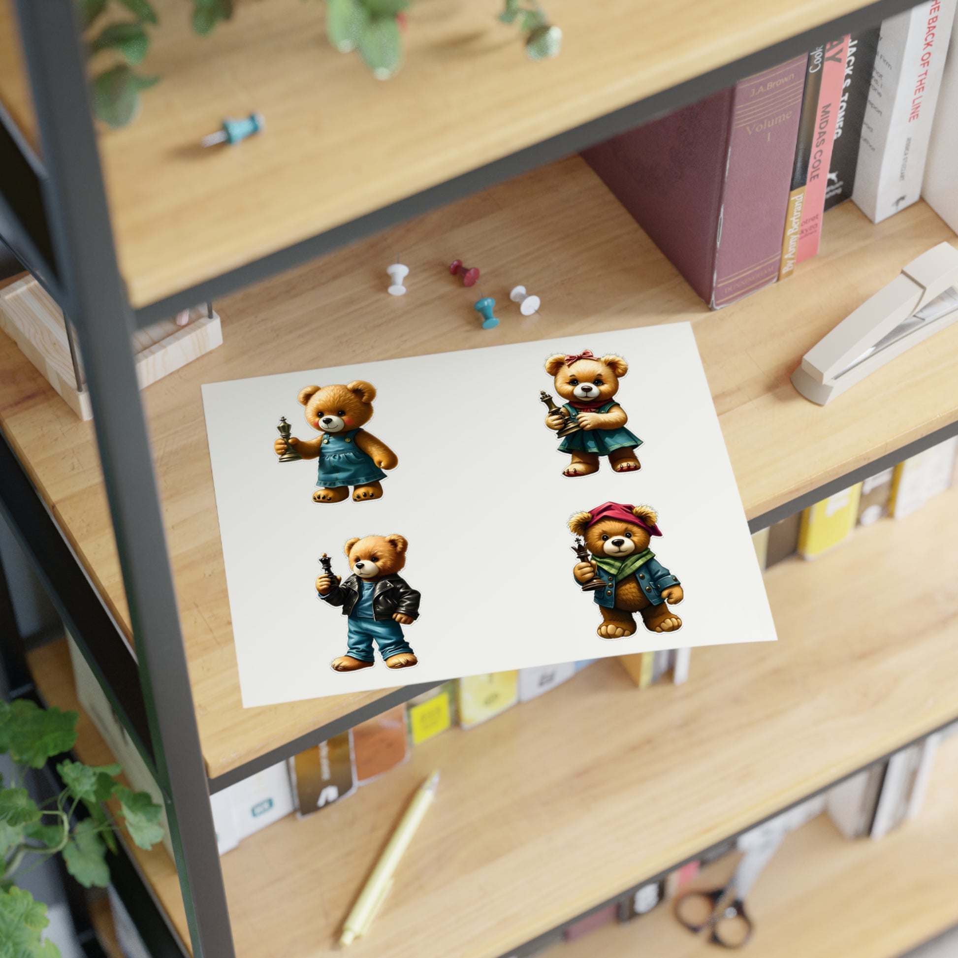 Cute Bear Character Sticker Sheets - Perfect for Kids & Scrapbooking