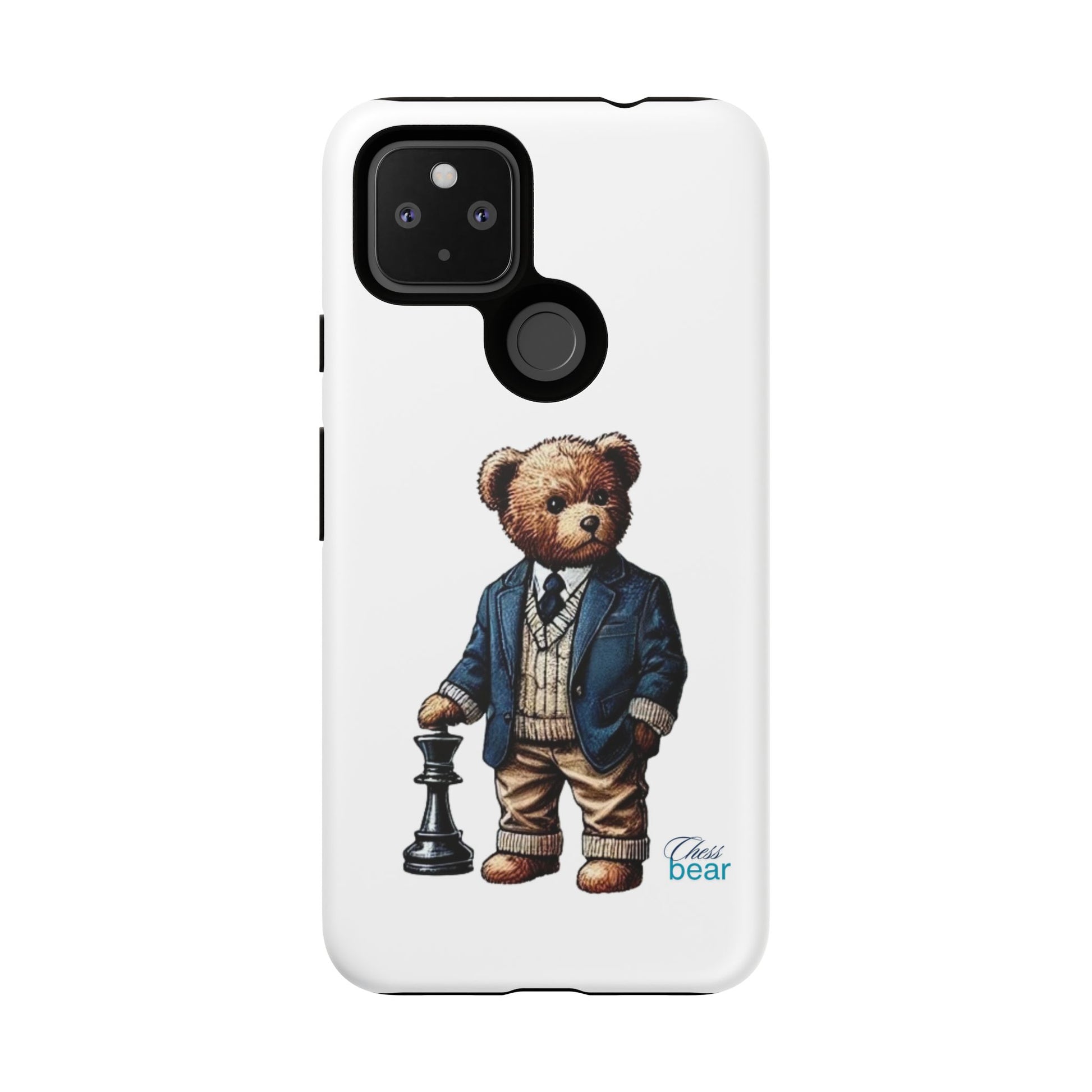 Стилен калъф за телефон Bear Chess - здрави калъфи за любителите на животни