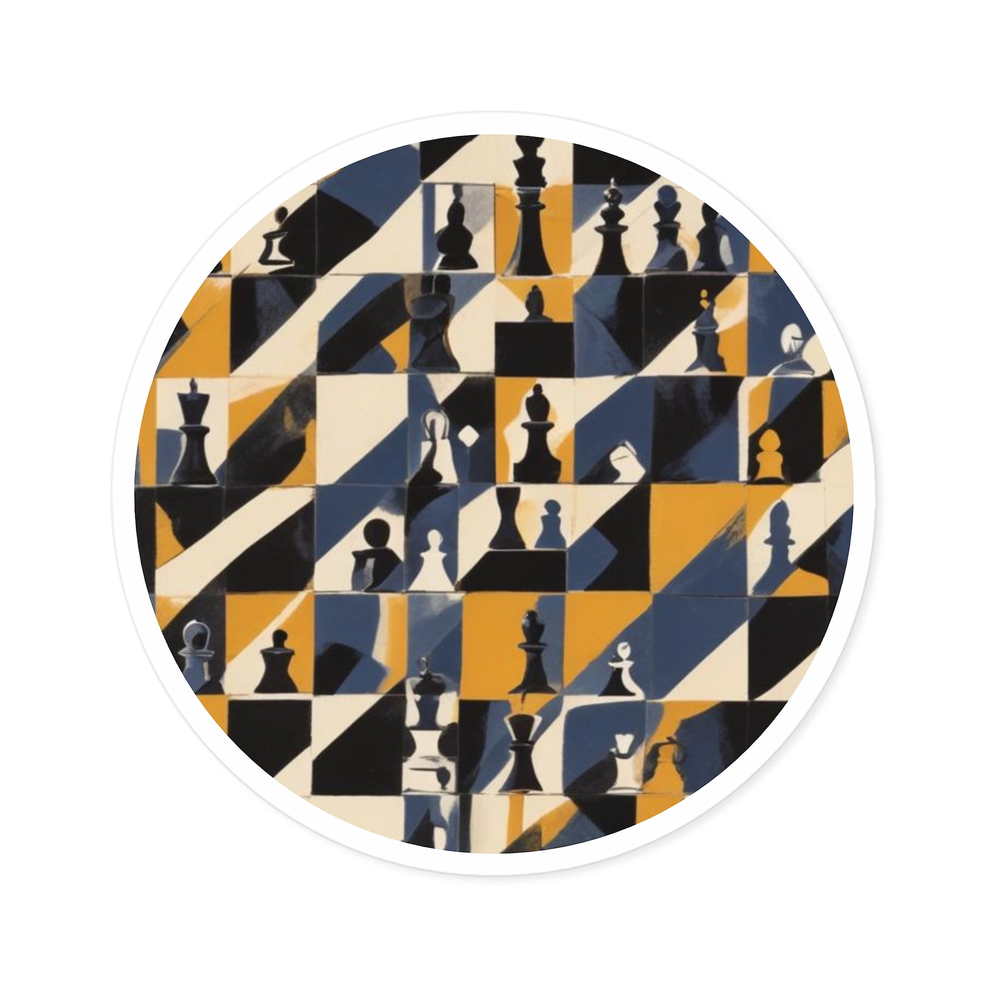Chic Chess Design Round Stickers for Home & Office Decor