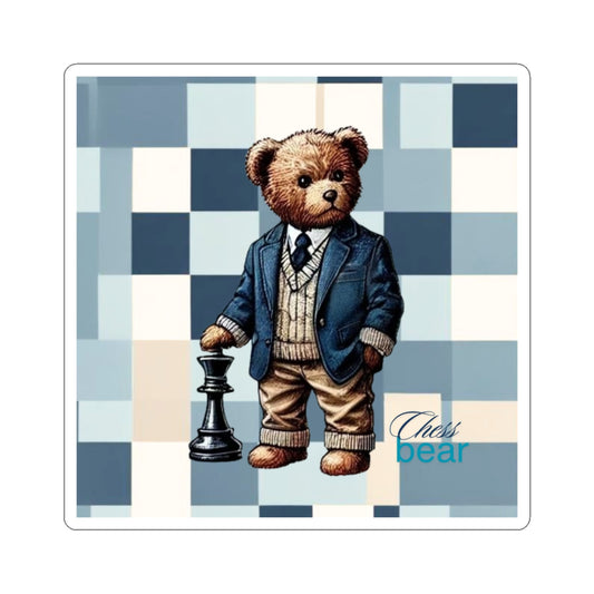 Chess Bear Kiss-Cut Stickers - Stylish Decor for Chess Lovers and Bear Fans