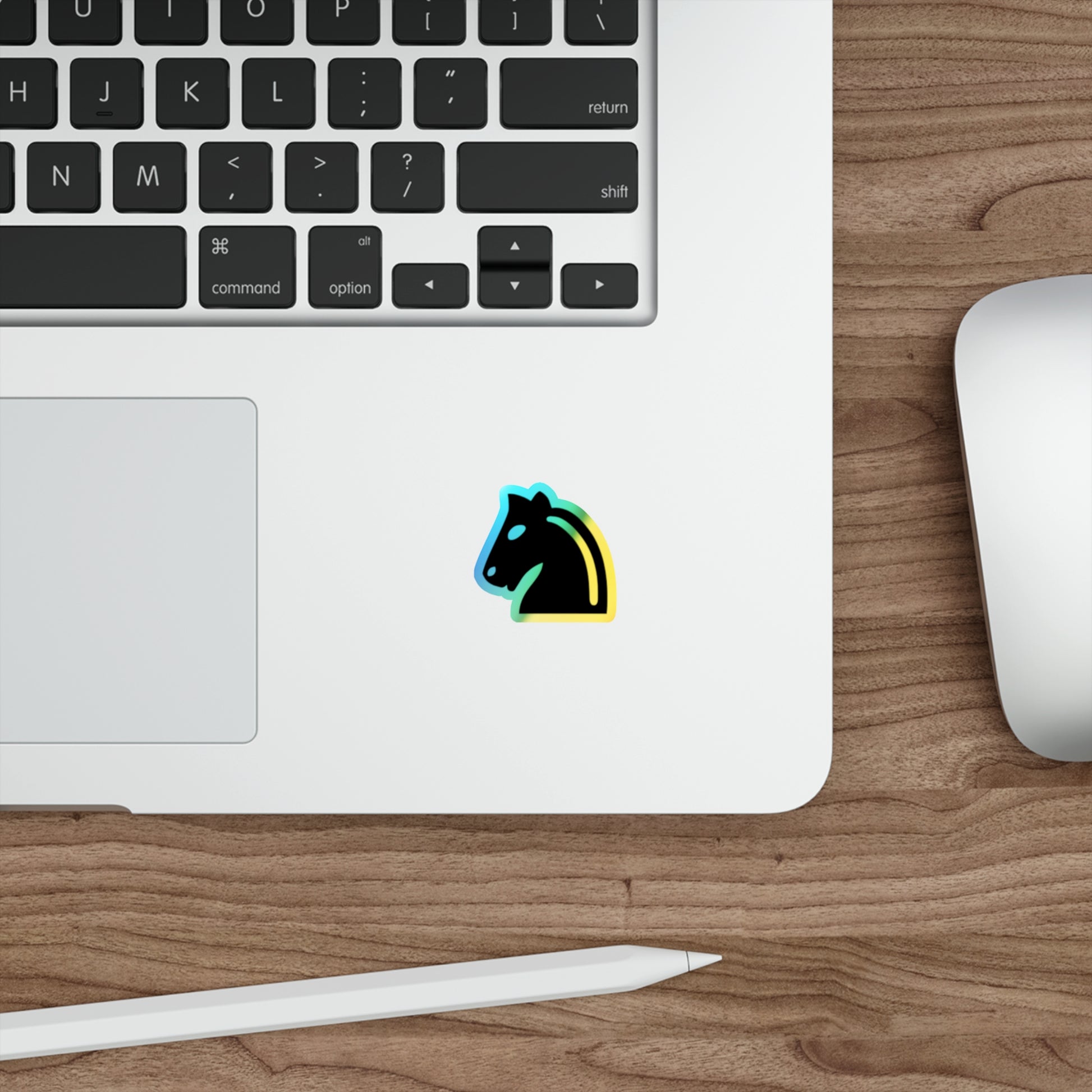 Holographic Die-Cut Stickers - Vibrant Horse Head Design for Skateboards and Decor