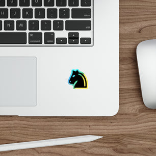 Holographic Die-Cut Stickers - Vibrant Horse Head Design for Skateboards and Decor