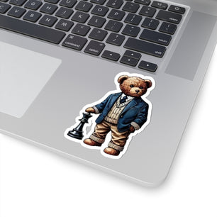 Charming Chess Bear -Cut Sticker - Perfect for Gifts & Decor