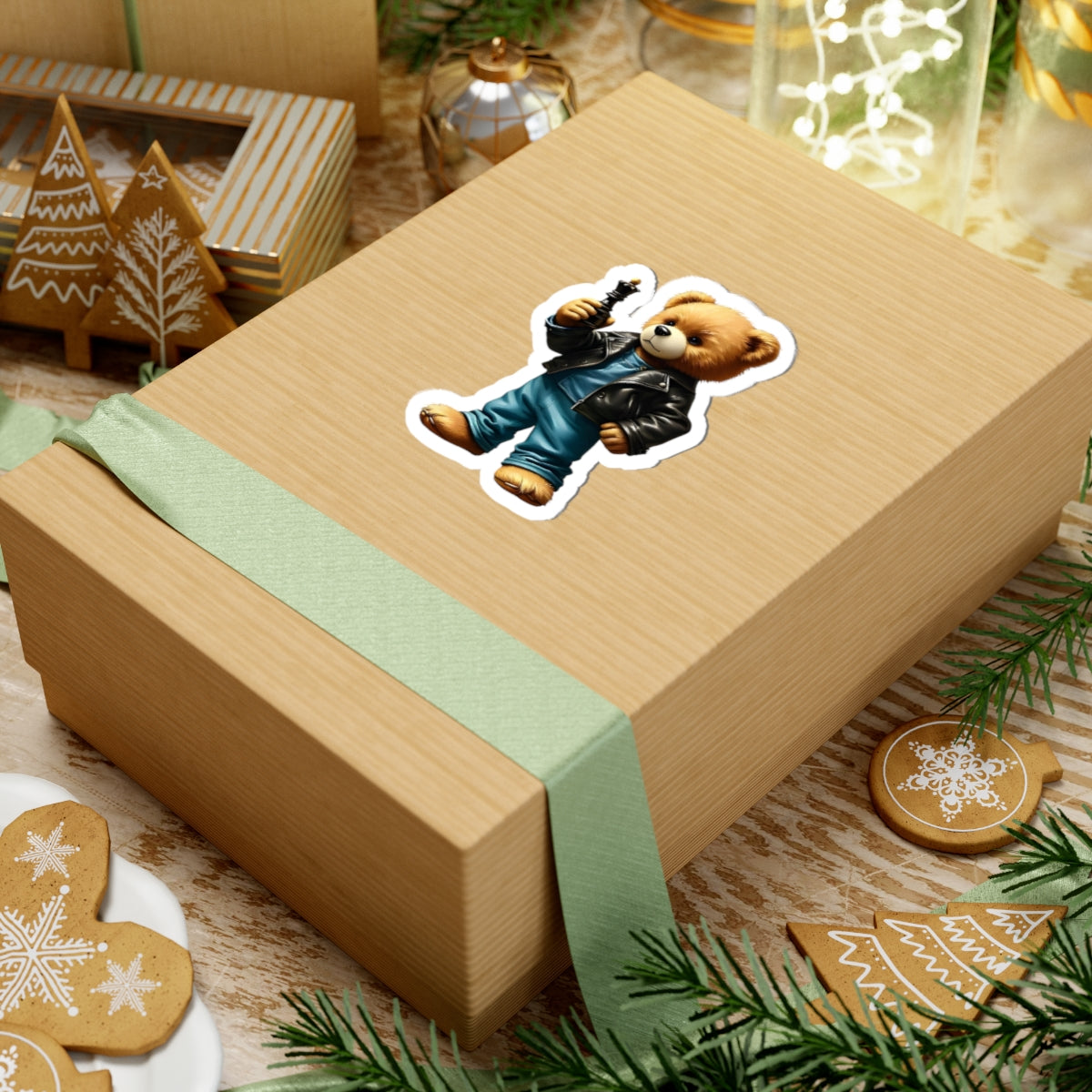Cool Teddy Bear Kiss-Cut Stickers - Fun Laptop Decals