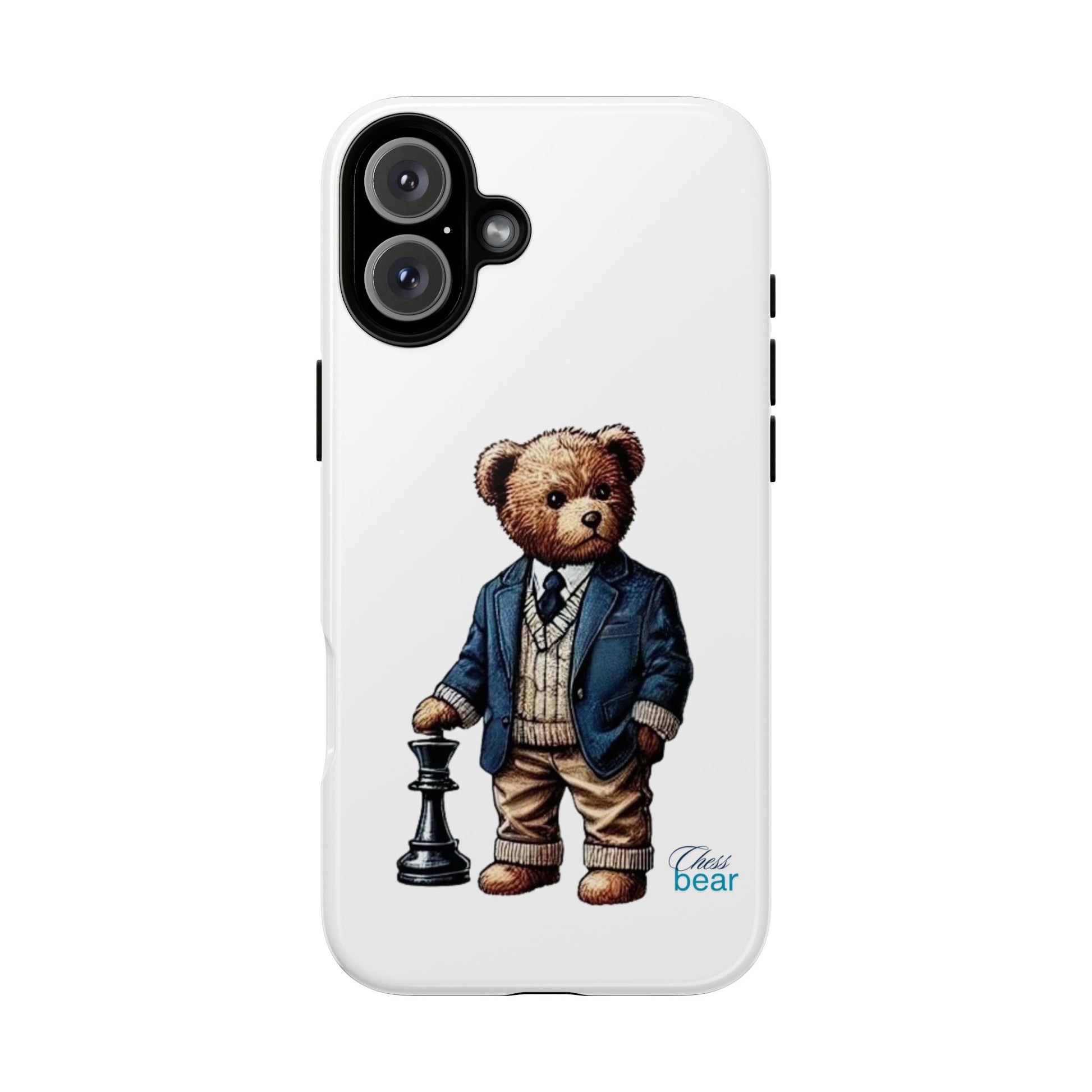 Стилен калъф за телефон Bear Chess - здрави калъфи за любителите на животни