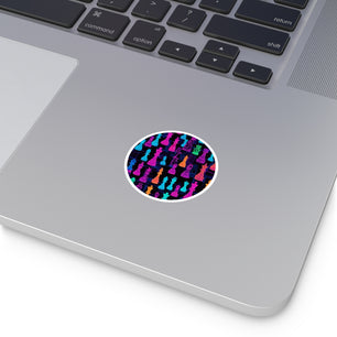 Vibrant Chess Pieces Round Stickers - Indoor/Outdoor Decor
