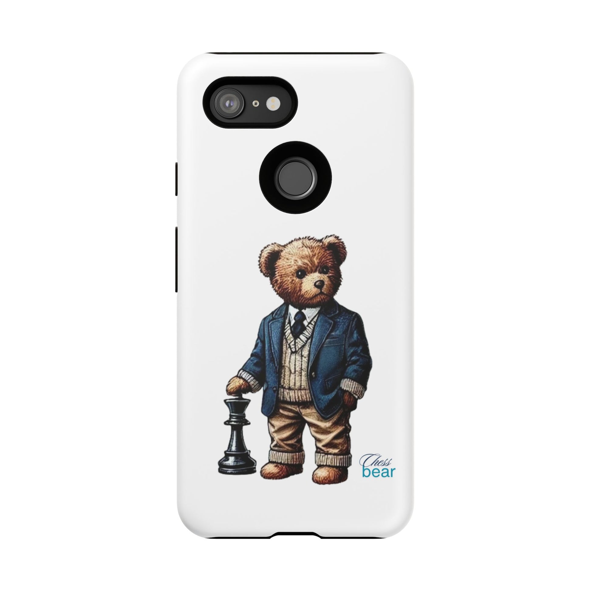 Стилен калъф за телефон Bear Chess - здрави калъфи за любителите на животни