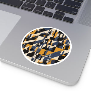 Chic Chess Design Round Stickers for Home & Office Decor