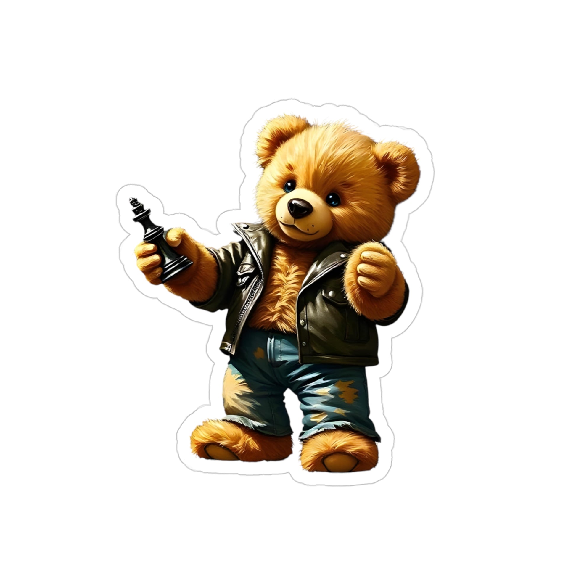 Funny Teddy Bear Outdoor Sticker - Die-Cut Vinyl Graphic