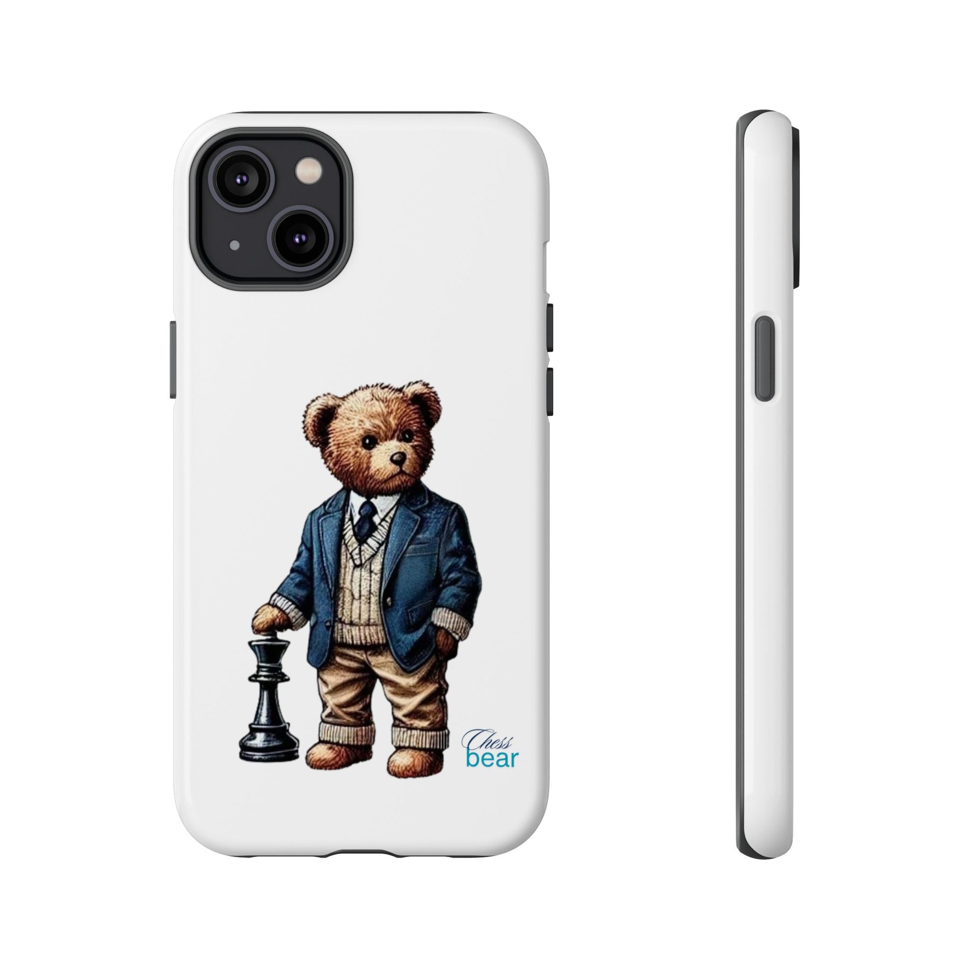 Стилен калъф за телефон Bear Chess - здрави калъфи за любителите на животни