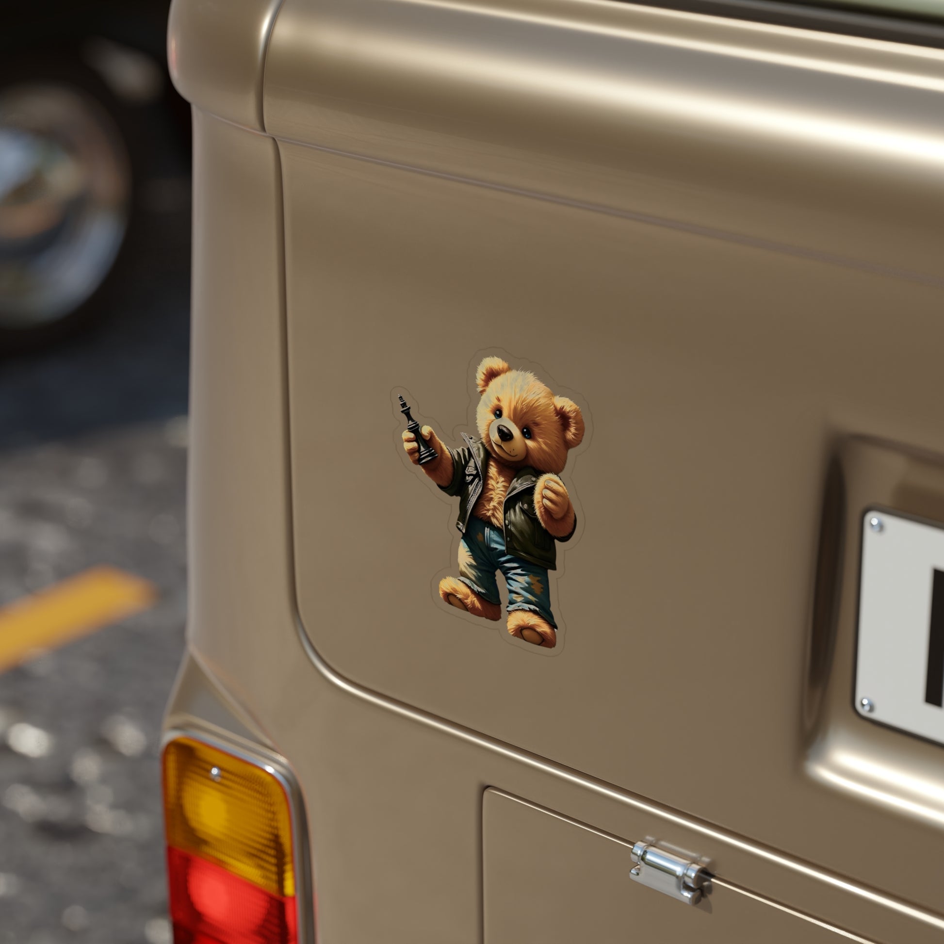 Funny Teddy Bear Outdoor Sticker - Die-Cut Vinyl Graphic