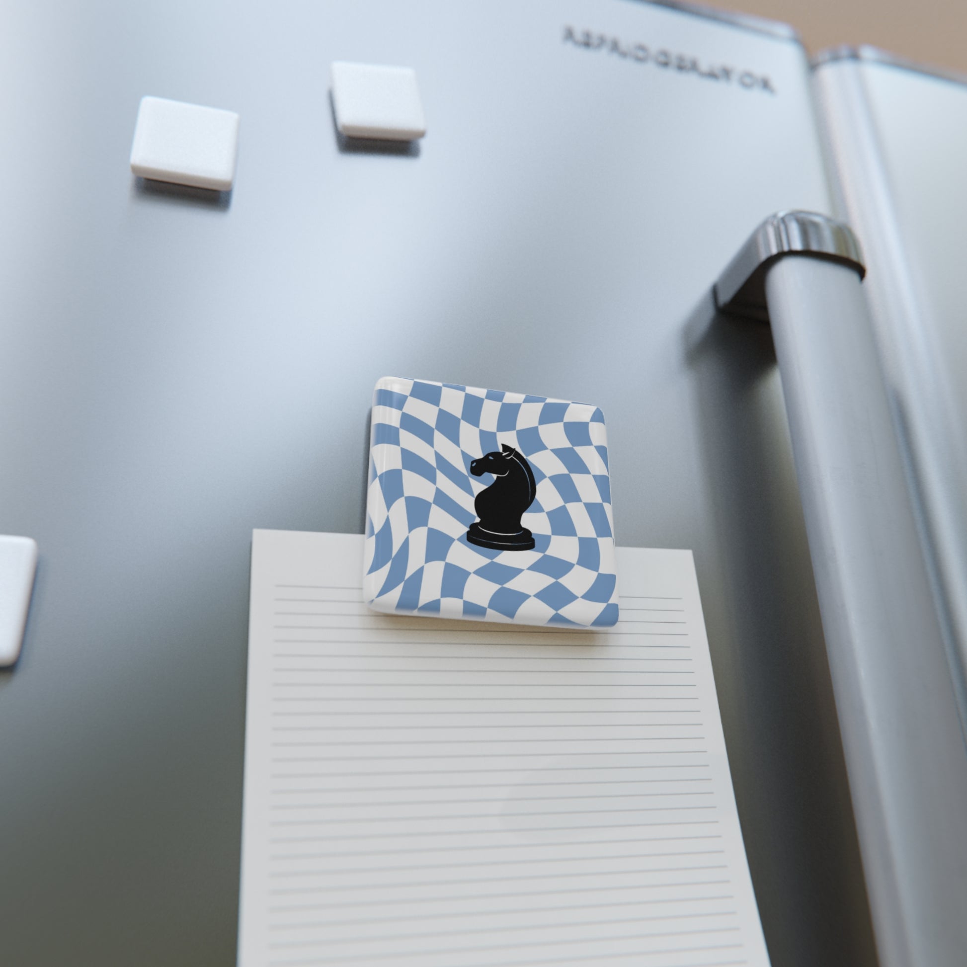 Knight Chess Porcelain Magnet - Stylish Square Design for Game Lovers