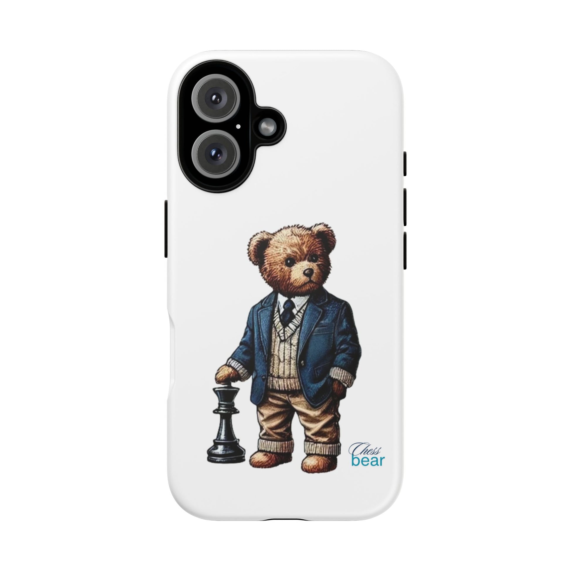 Стилен калъф за телефон Bear Chess - здрави калъфи за любителите на животни