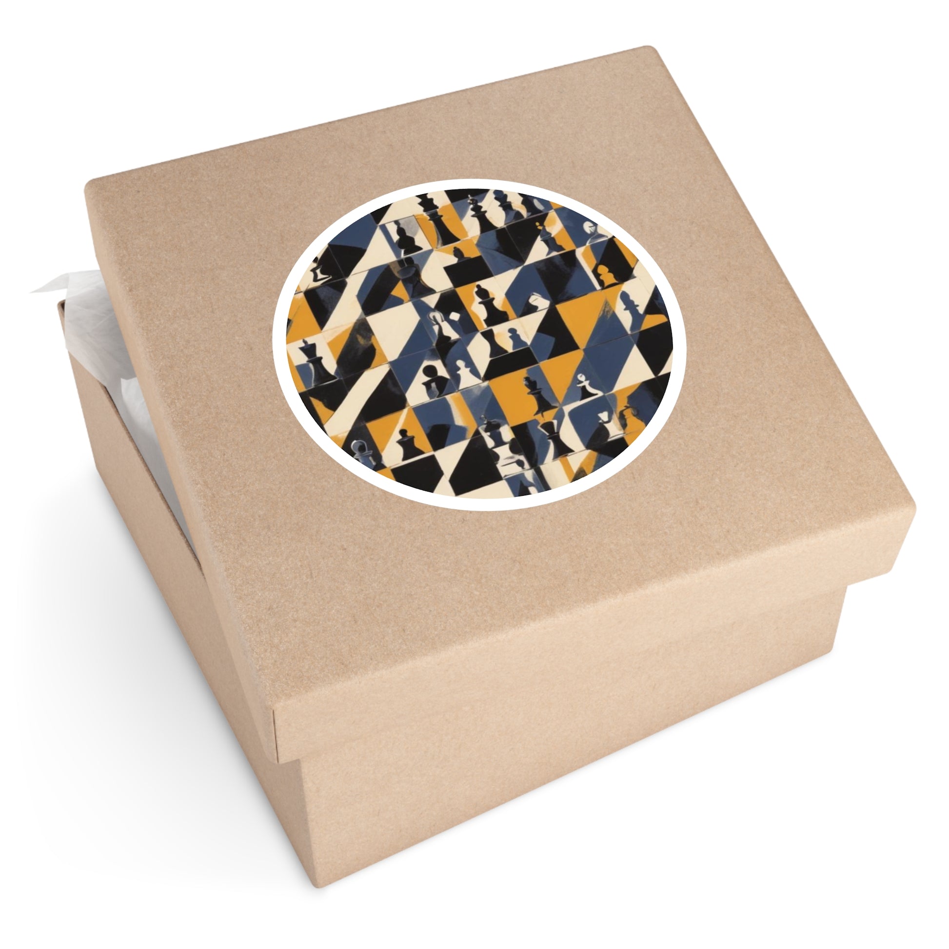 Chic Chess Design Round Stickers for Home & Office Decor
