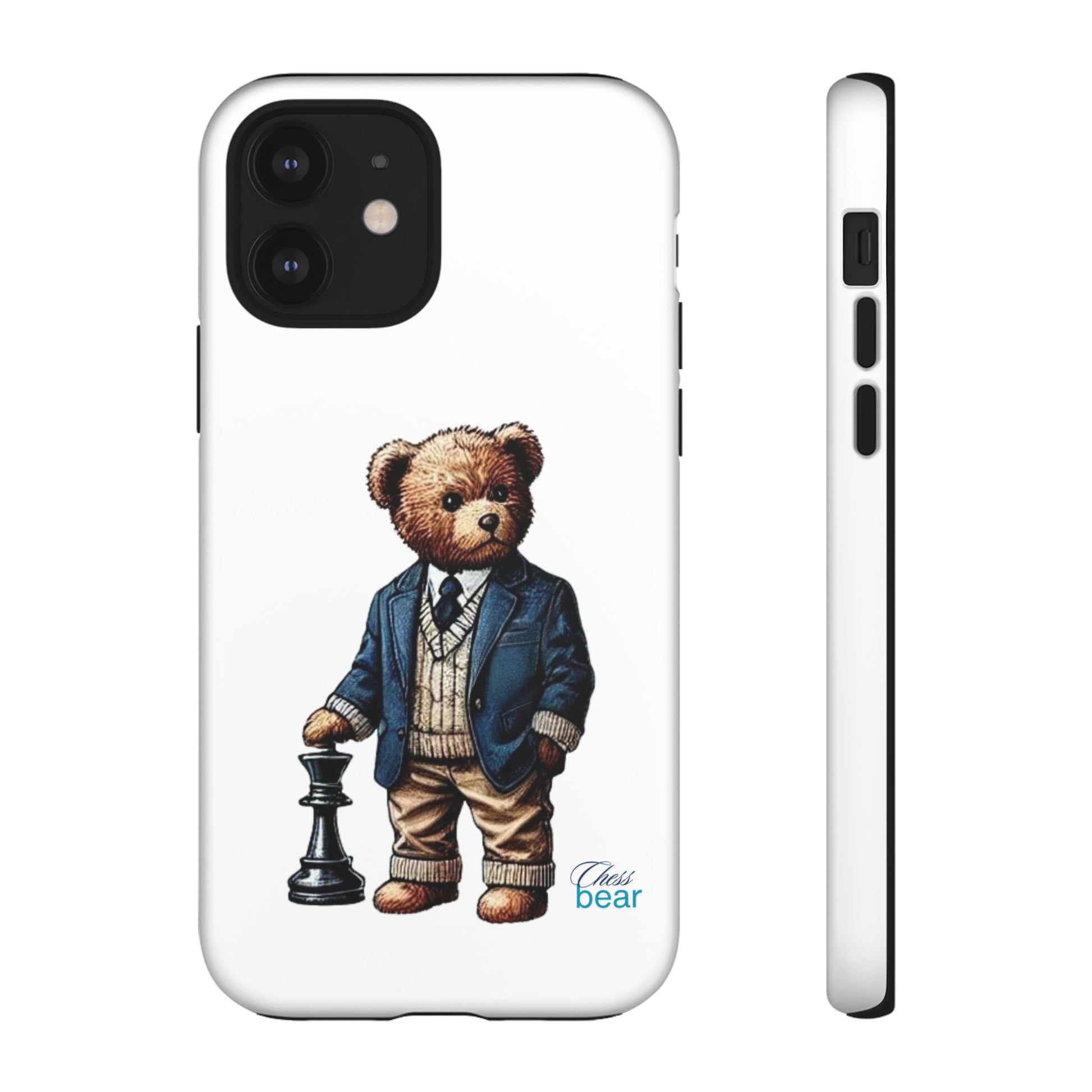 Стилен калъф за телефон Bear Chess - здрави калъфи за любителите на животни