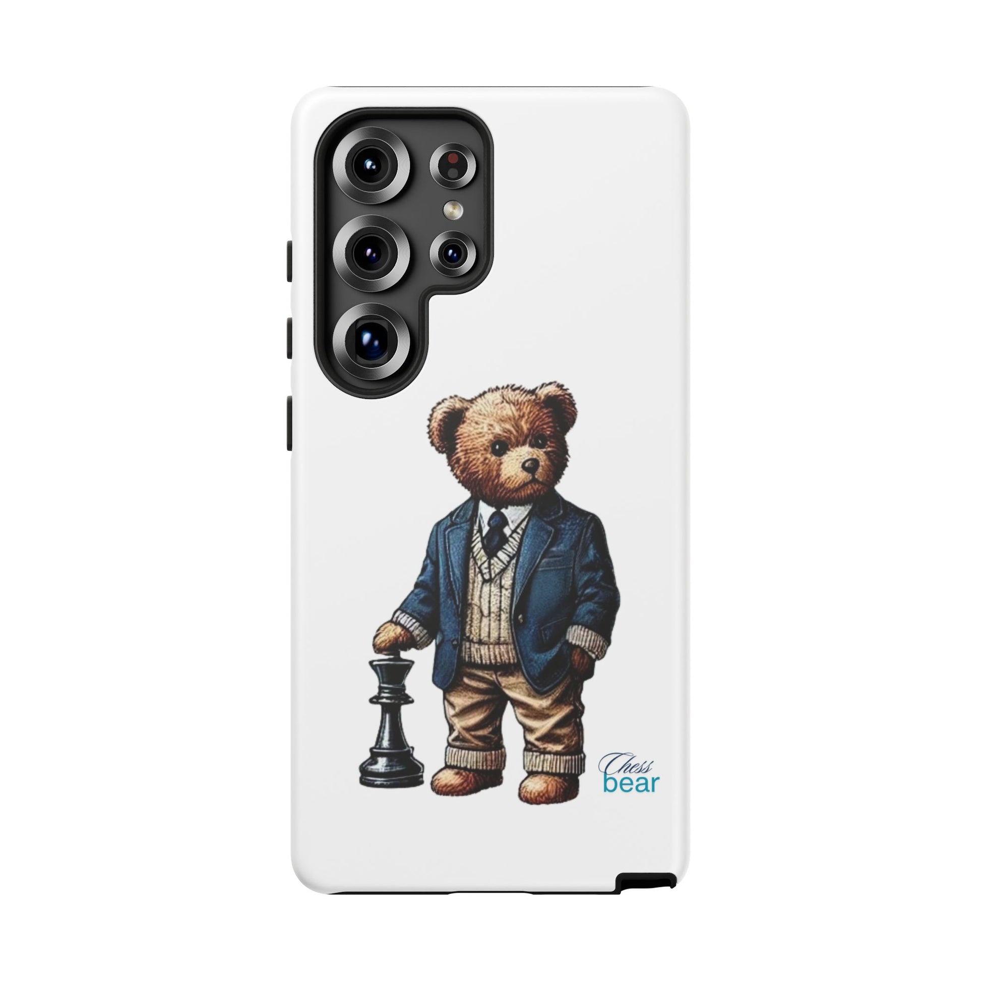 Стилен калъф за телефон Bear Chess - здрави калъфи за любителите на животни